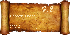 Francz Emese névjegykártya